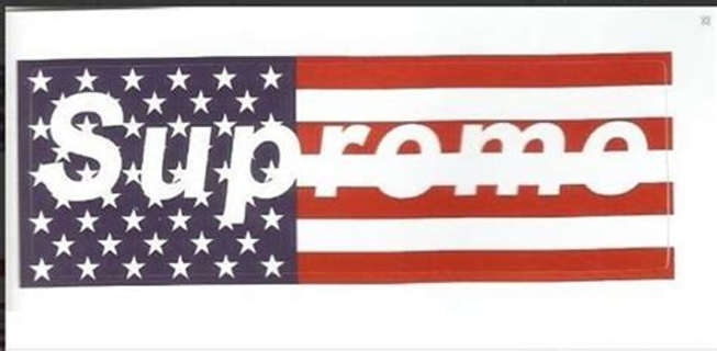 1 NEW SUPREME Mini Sticker USA Flag Logo FREE SHIPPING