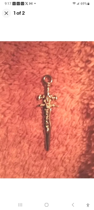 Sword dagger charm rope necklace 
