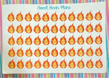 Flames planner sticker sheet 