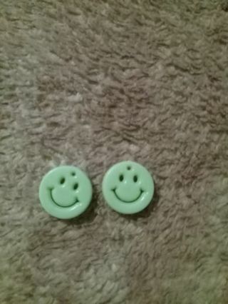 2pc smiley Charms lot over 10mm big