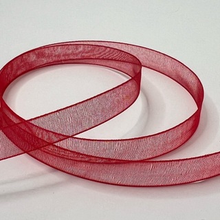 Red Sheer Organdy Ribbon 3/8” Wide 