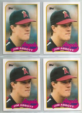 Lot of (4) 1989 Topps Traded Jim Abbott #2T Angels