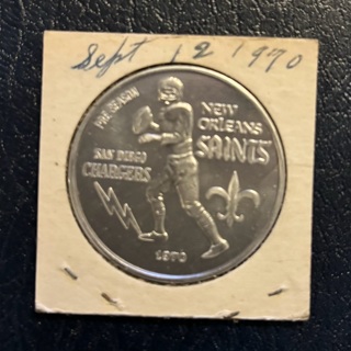 1970 New Orleans Saints vs San Diego Chargers NFL Football Coin Token