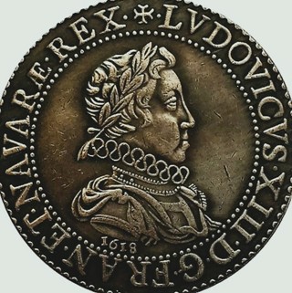 1618 Louis XIII,  France,  Pewter/copper, 25mm ,Great detail, Original, 25 mm, Refundable, Insured