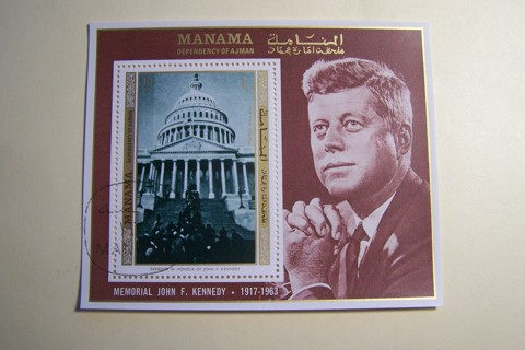 1971 John F. Kennedy JFK Memorial, US Capitol Building, Souvenir Sheet - Ajman