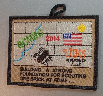 2014 boy scout scouts bsa Quad City Merit badge clinic patch with button loop 