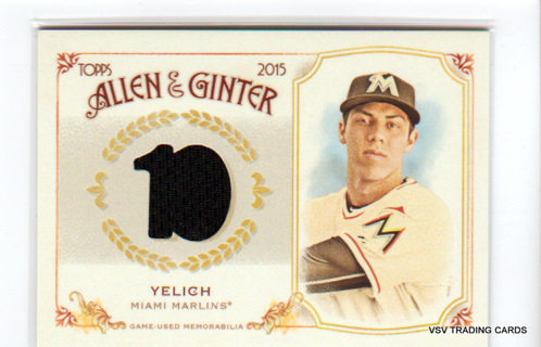 Christian Yelich, 2015 Topps Allen & Ginter RELIC Card #FSRB-CY, Milwaukee Brewers
