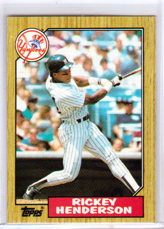 Rickey Henderson, 1987 Topps Card #735, Oakland Athletics, HOFr, L3)