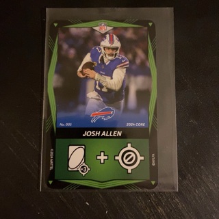 For Angie: 2024 Mattel Uno Elite Josh Allen #005 Base Green