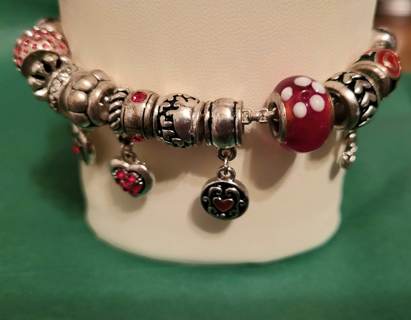 HEART BEADED BRACELET - FREE SHPG :D