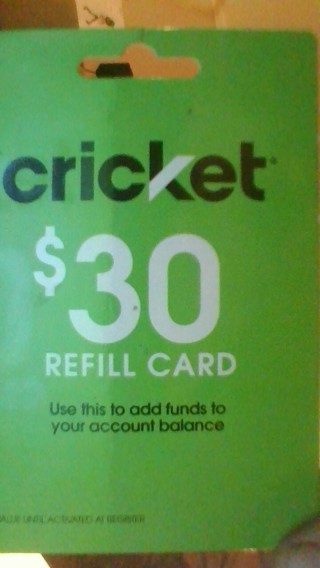 30.00 cricket refill card