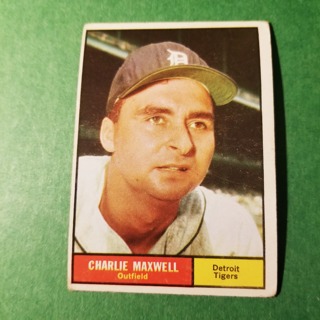 1961 - TOPPS EXMT - NRMT BASEBALL - CARD NO. 37 - CHARLIE MAXWELL - TIGERS