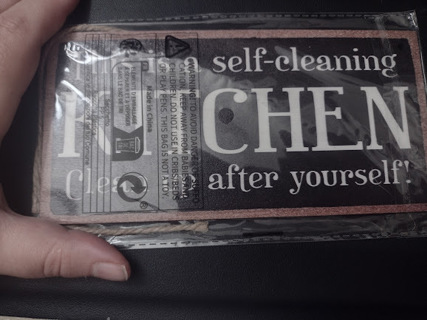 Sign: Self-Cleaning Kitchen