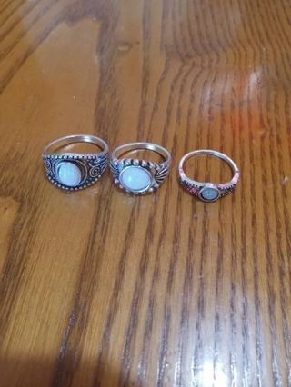 Set of 3 metal rings Ring Set