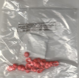 Bag of Craft Beads: (9):  .04oz:  Neon Orange Glass Bead Cap
