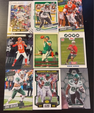 9 New York Jets football cards 