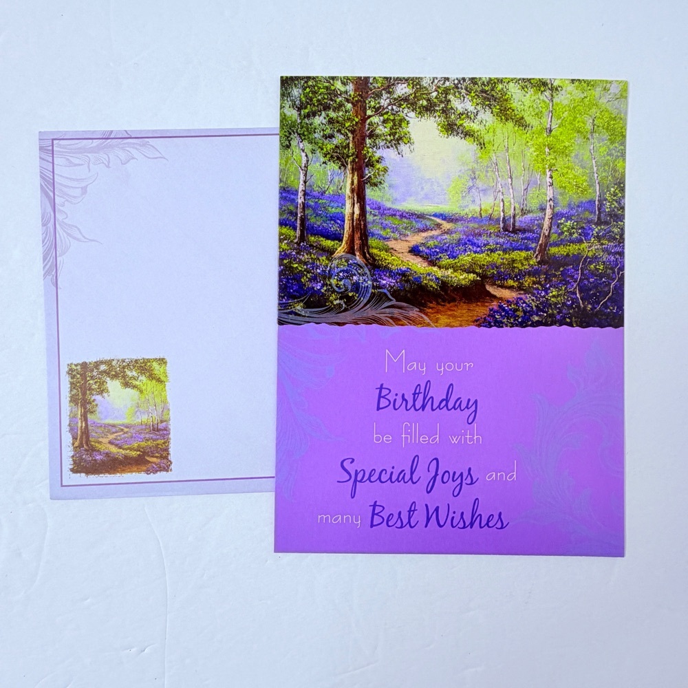 Free: Purple Forest Birthday Greeting Card