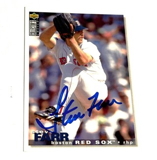 Autographed Steve Farr 1995 Collector's Choice 414 Boston Red Sox Baseball Card