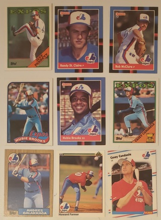 Montreal Expos 16 different Cards - 1987 to 1998 - All Listed