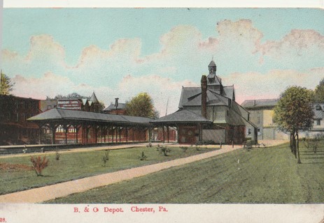 Vintage Unused Postcard: a: B&O Depot, Chester, PA