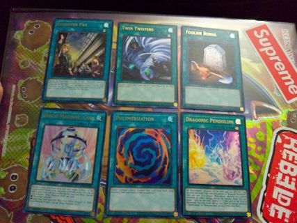 6 Mint Condition Ultra Rare Holo Yugioh spell cards