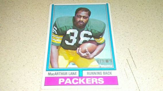 1974 TOPPS MacARTHUR LANE GREEN BAY PACKERS FOOTBALL CARD