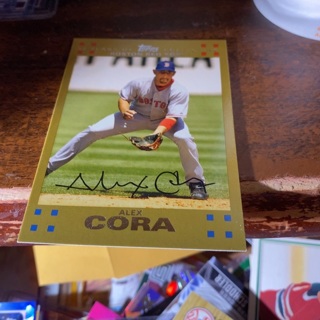 2007 Topps gold parallel Alex Cora baseball card ser num 