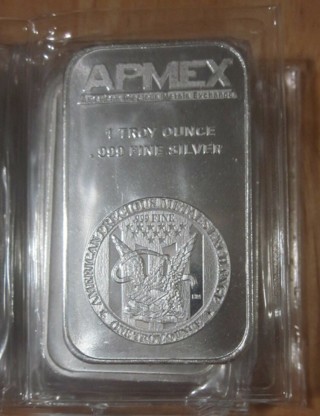 1 oz APMEX Silver Bar .999 Fine Silver