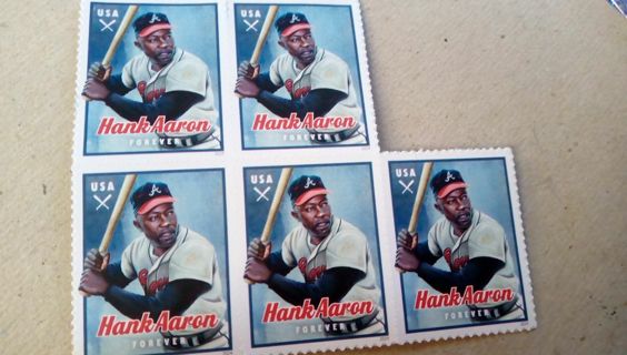 5- HANK AARON US FOREVER POSTAGE STAMPS