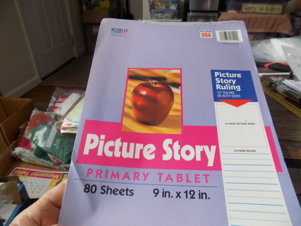 Picture Story Primary Tablet 80 sheets 9 x 12 has 1/2 page picture area 1/2 writing area