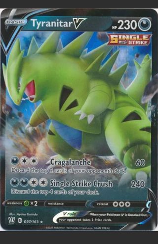 NM Ultra Rare Tyranitar V Pokemon card TCG SWSH