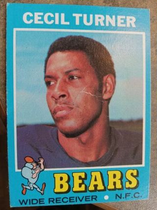 1971 T.C.G. CECIL TURNER CHICAGO BEARS FOOTBALL CARD# 234