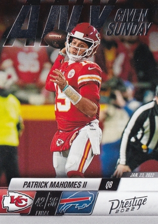 2022 Patrick Mahomes Any Given Sunday Dated KC Chiefs