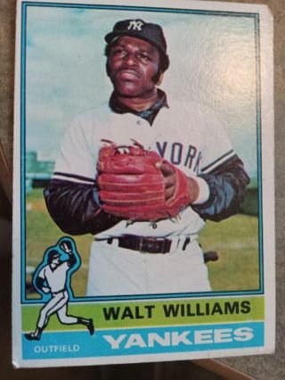 1976 TOPPS WALT WILLIAMS NEW YORK YANKEES BASEBALL CARD# 123