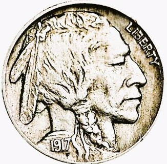 1917  S  Buffalo Indian Head Nickel, Litttle Wear, Circulated, Refundable. Insured, Ships FREE