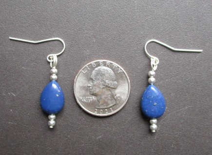 Lapis Lazuli Tear Drop all 925 Silver Earrings