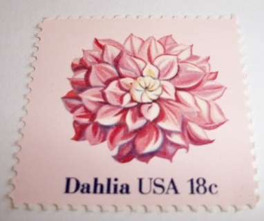 Scott #1878, Dahlia, One Useable 18¢ US Postage Stamp Has Original Gum.