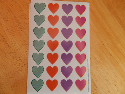 ASSORTED COLORED HEARTS  stickers