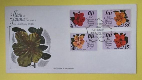 One 21st Anniversary Hibiscus Festival 1977 Fugi First Day Cover