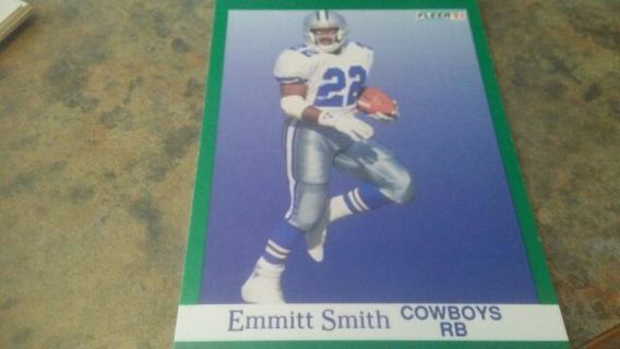 1991 FLEER EMMITT SMITH DALLAS COWBOYS FOOTBALL CARD# 237