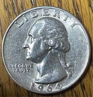 1964 P Silver Washington Quarter Dollar AU 90% Silver 