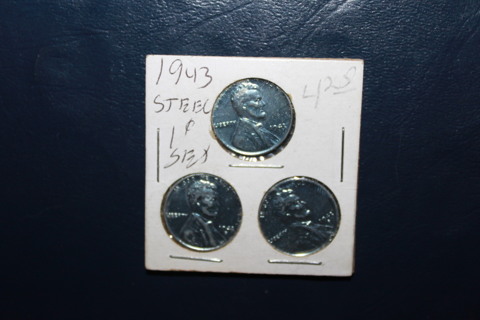 1943 P,D,S, 1943 STEEL PENNIES 