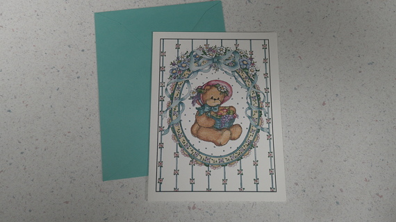 Teddy Bear Note Card Blank Inside with Envelope