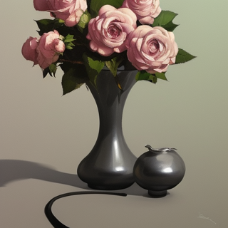 Listia Digital Collectible: Roses In Vintage Vase