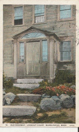 Vintage Used Postcard: (k): 1931 Old Doorway, Lookout Court, Marblehead, MA