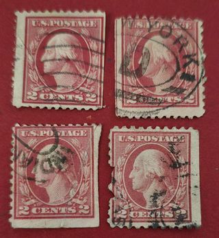 Four Vintage Used .02 US Postage Stamps