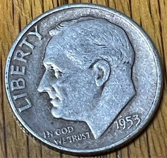 1953 P Silver Roosevelt Dime VF 90% Silver 