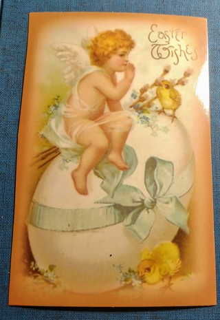 Vintage Easter Theme Greeting Card Scrap - Scrapbook - Junk Journal - Paper Craft