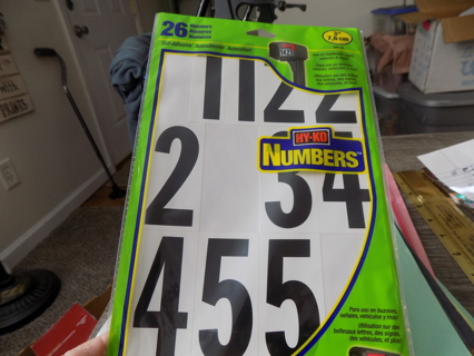 NIP   26   3 inch self adheasive numbers for mailboxes, signs & crafts