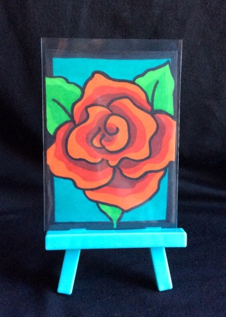 Rose original drawing aceo